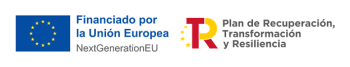 Conjunto de logotipos institucionales sobre fondo blanco. A la izquierda, el emblema de la Unión Europea, con un círculo de doce estrellas amarillas sobre fondo azul, acompañado del texto “Unión Europea – NextGenerationEU”. A la derecha, el logotipo del Gobierno de España, con los colores rojo y amarillo de la bandera nacional y el texto “Gobierno de España – Plan de Recuperación, Transformación y Resiliencia”. Estos distintivos se utilizan para señalar que el proyecto o sitio web está vinculado a iniciativas cofinanciadas o respaldadas por fondos europeos en el marco de los planes de recuperación post-pandemia.